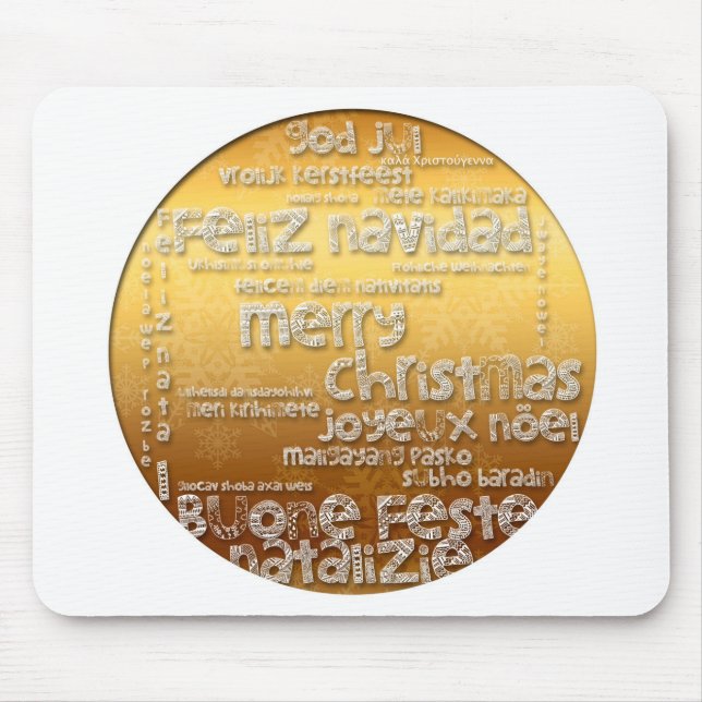 Alfombrilla De Ratón Navidades internacionales Navidad Saludo a Mousepa (Frente)