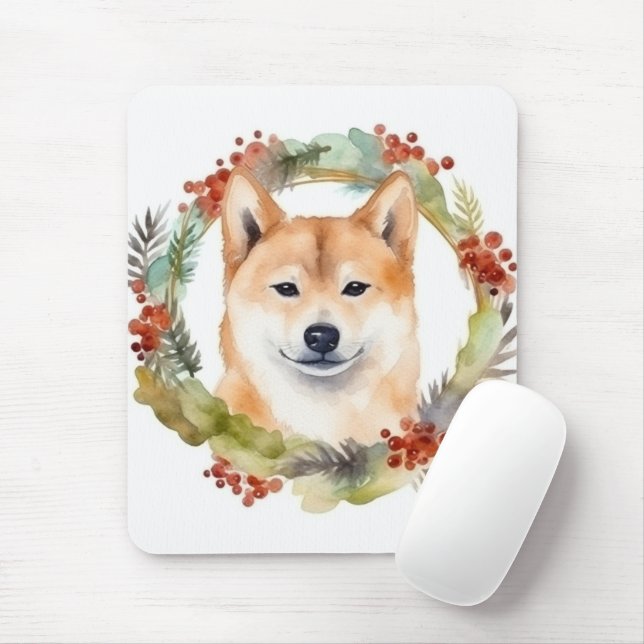 Alfombrilla De Ratón Navidades Inu de Shiba escribieron presentación fe (Con ratón)