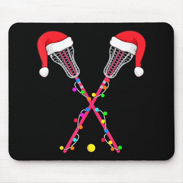 Alfombrilla De Ratón Navidades Lacrosse Santa Hat alumbran navidades de (Frente)