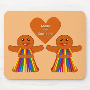 Alfombrilla De Ratón Navidades lesbianas Gingerbread Pareja de Damas