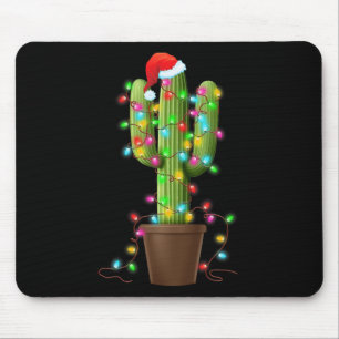 Alfombrilla De Ratón Navidades Luces Cactus Lover Graciosos Regalos De