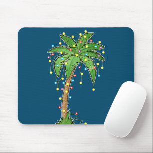 Alfombrilla De Ratón Navidades Luces Palm Tree Beach Funny Tropical