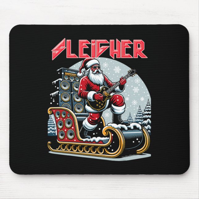 Alfombrilla De Ratón Navidades Metalizado de Sleigher Hail Santa Heavy  (Frente)