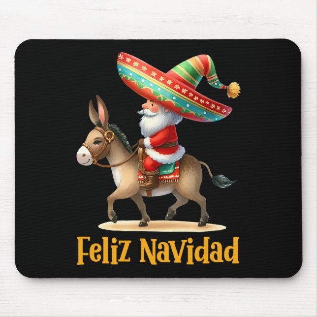 Alfombrilla De Ratón Navidades mexicanos de Santa Riding Navidad Mexi (Frente)