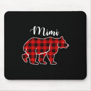Alfombrilla De Ratón Navidades Mimi Bear Red Plaid Costume Fam Costume