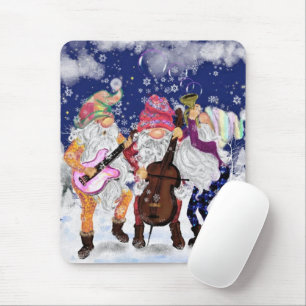 Alfombrilla De Ratón Navidades Mouse Pad Happy Gnomes Music Band