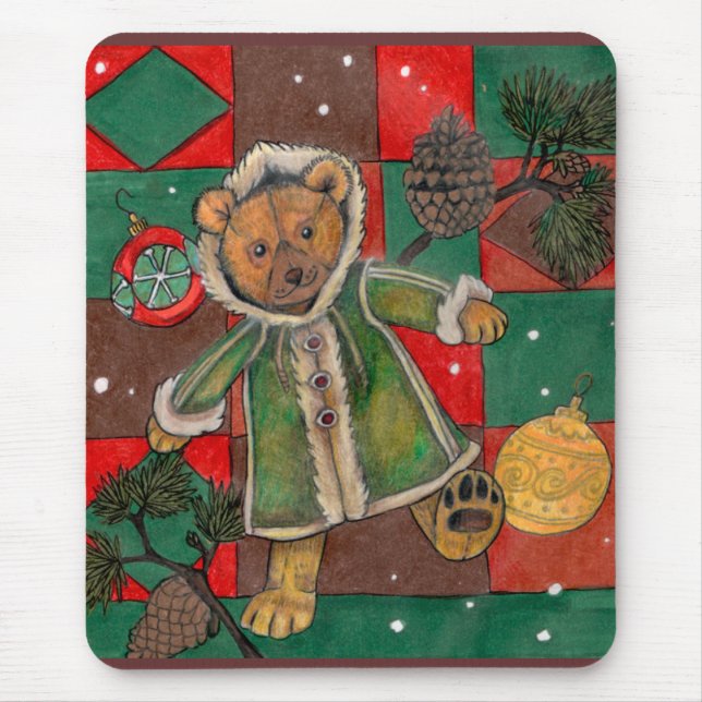 Alfombrilla De Ratón Navidades muy beary Teddy (Frente)