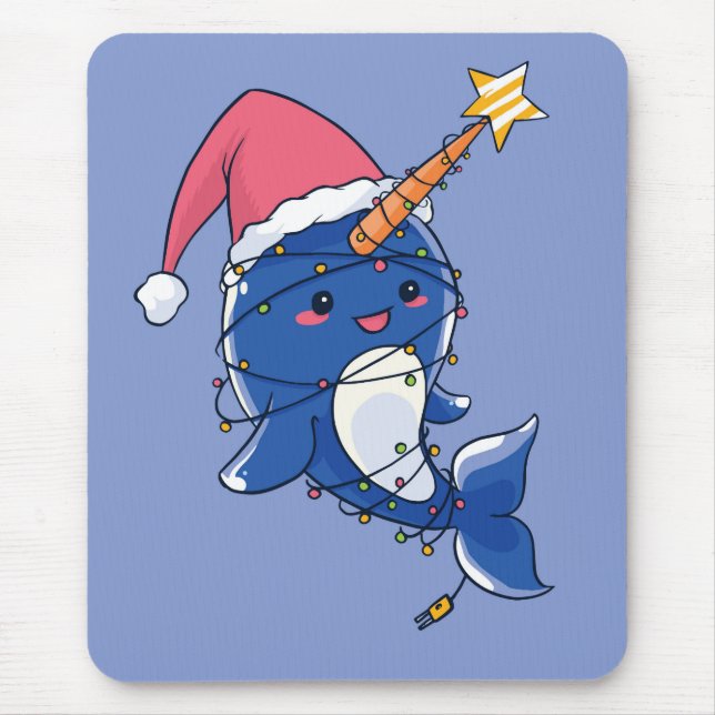 Alfombrilla De Ratón Navidades Narwhale (Frente)