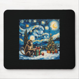 Alfombrilla De Ratón Navidades nocturnos estelares Monkey Van Gogh Styl