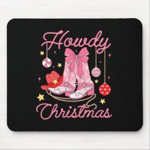 Alfombrilla De Ratón Navidades occidentales boots contra las vacas rosa