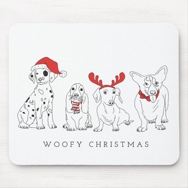 Alfombrilla De Ratón Navidades Perro Puns Santa Dogs Navidades Woofy (Frente)