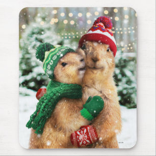 Alfombrilla De Ratón Navidades Perros Prairie