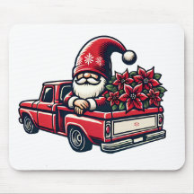 Navidades Poinsettia Gnome en Camión Rojo