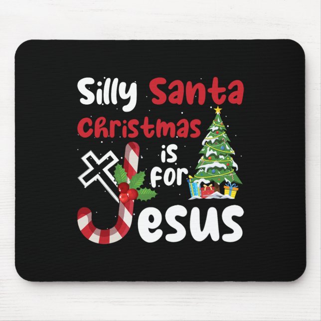 Alfombrilla De Ratón Navidades Religiosos, Silly Santa Navidades Es Par (Frente)