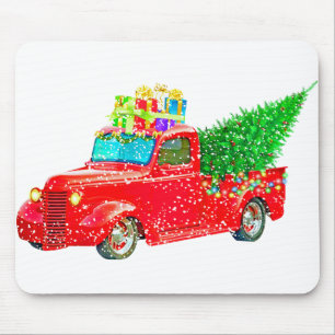 Alfombrilla De Ratón Navidades Retro Car Holiday