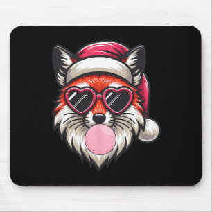 Alfombrilla De Ratón Navidades Retro Fox Santa Hat Bombilla con