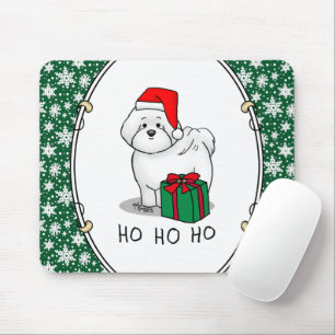 Alfombrilla De Ratón Navidades Santa Bichon Frise Dog Cute
