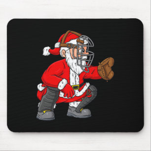 Alfombrilla De Ratón Navidades Santa Claus Chicas de beisbol Catcher Bo