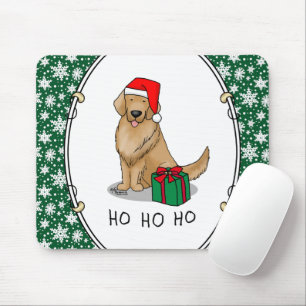 Alfombrilla De Ratón Navidades Santa Claus Golden Retriever Dog Cute