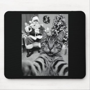 Alfombrilla De Ratón Navidades Santa Claus Merry X-mas Funny Cat Selfie
