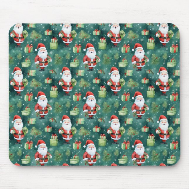 Alfombrilla De Ratón Navidades Santa Claus Seamless Pattern-82909 (Frente)