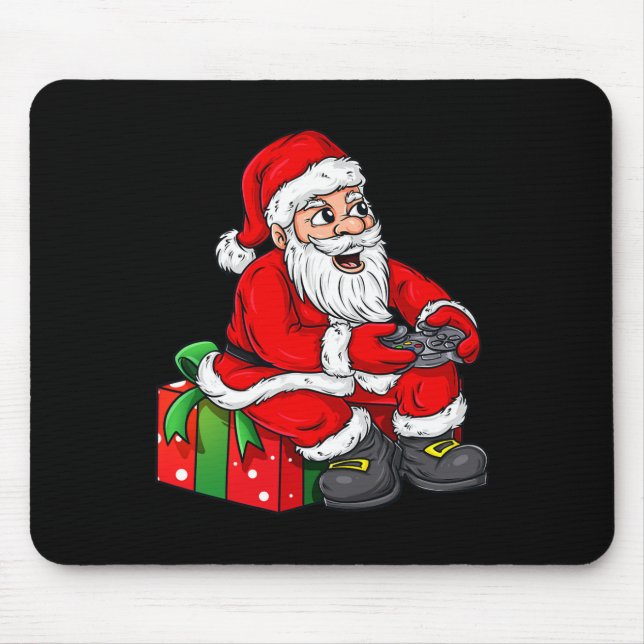 Alfombrilla De Ratón Navidades Santa Claus Video Gamer Controller Boys (Frente)