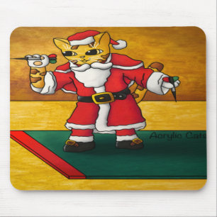 Alfombrilla De Ratón Navidades Santa Darts Cat