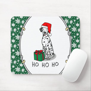 Alfombrilla De Ratón Navidades Santa Hat Dalmatian Dog (negro 1) Cute