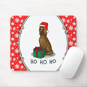 Alfombrilla De Ratón Navidades Santa Hat Irish Setter Dog (rojo 1)