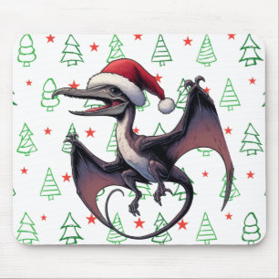 Alfombrilla De Ratón Navidades Santa hat pterodáctilo