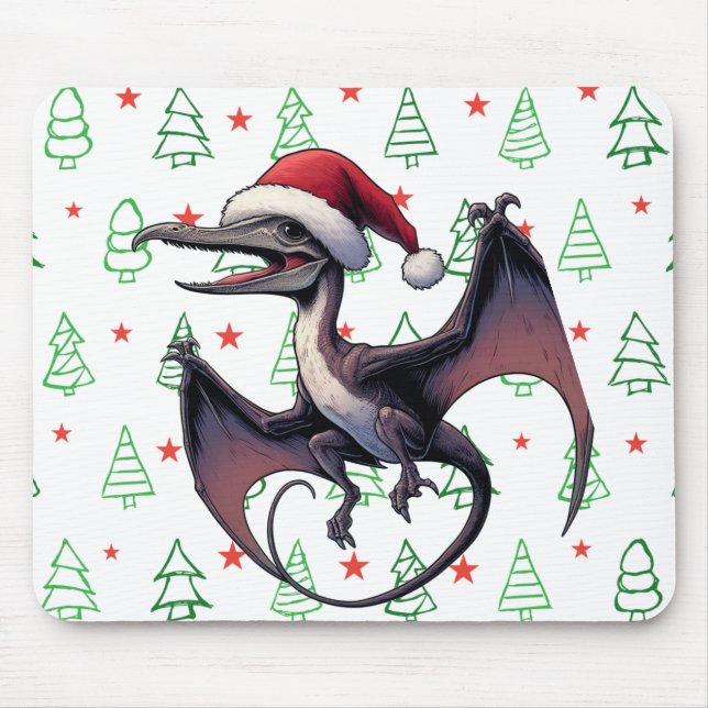 Alfombrilla De Ratón Navidades Santa hat pterodáctilo (Frente)