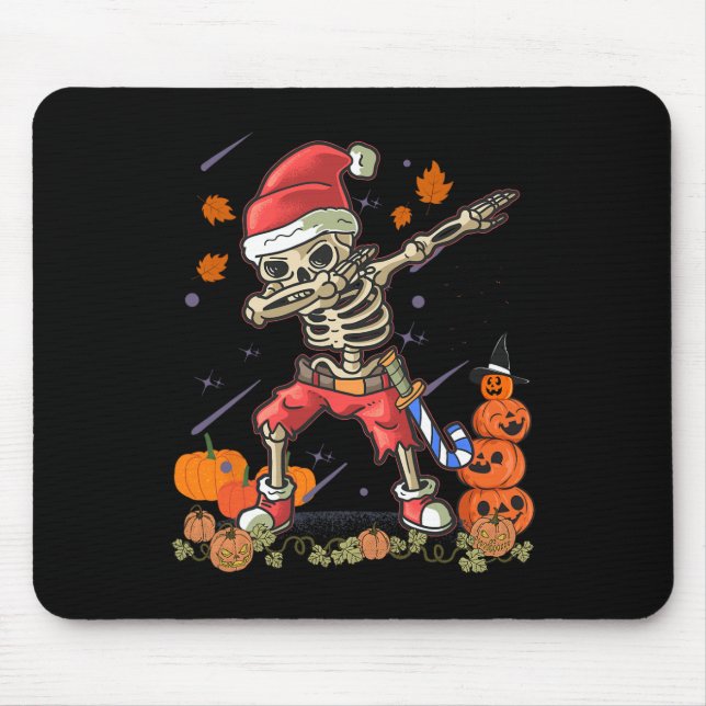 Alfombrilla De Ratón Navidades se divierten con Santa Skeleton Dabbing  (Frente)