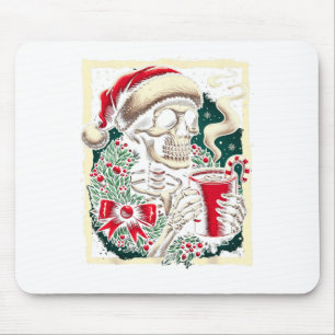 Alfombrilla De Ratón Navidades Skeleton Hot Cocoa Dead Inside Spooky Xm