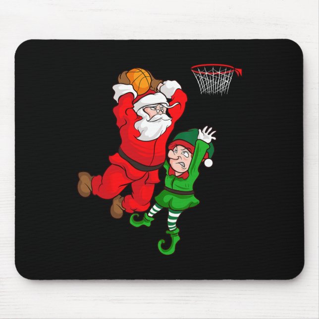 Alfombrilla De Ratón Navidades Sketll Santa Claus Slam Dunk Elf Funny H (Frente)