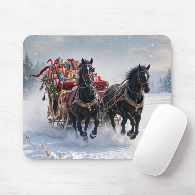 Alfombrilla De Ratón Navidades Sleigh Llenos De Regalos (Con ratón)