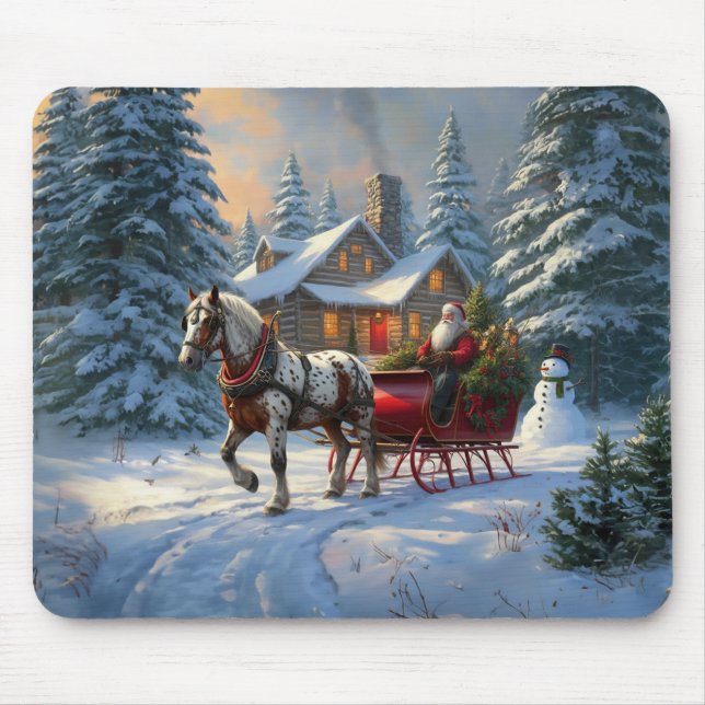 Alfombrilla De Ratón Navidades Sleigh Santa (Frente)