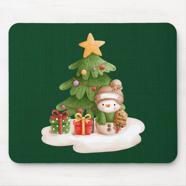 Alfombrilla De Ratón Navidades Snowman Mouse Pad (Frente)