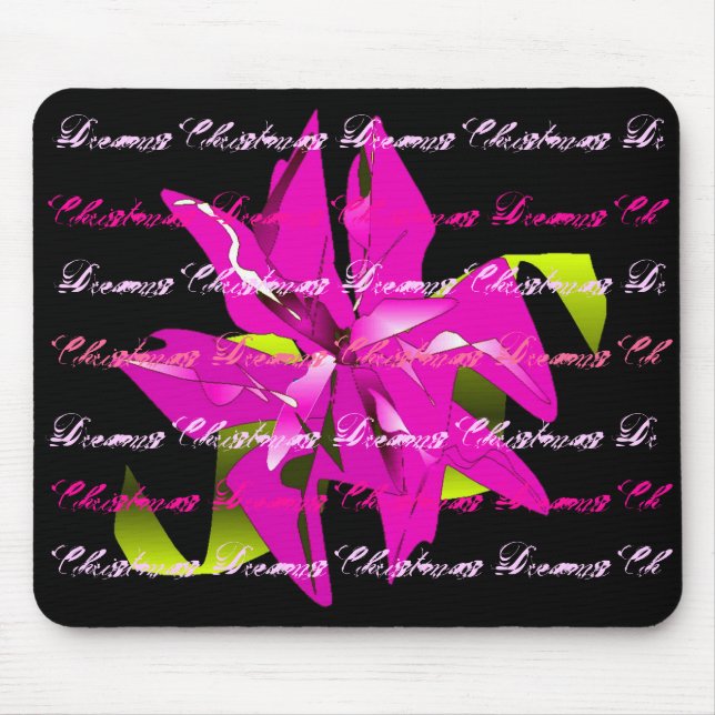 Alfombrilla De Ratón Navidades Soñan En Poinsettia Rosa I (Frente)