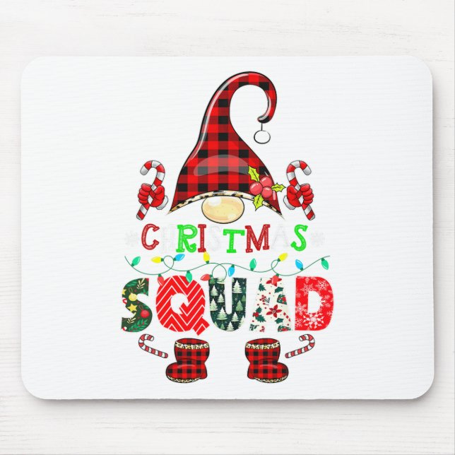 Alfombrilla De Ratón Navidades Squad Funny Familia Gnome Xmas Coinciden (Frente)