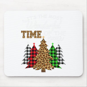 Alfombrilla De Ratón Navidades Squad Leopard Plaid Xmas Tree Family Mat