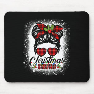 Alfombrilla De Ratón Navidades Squad Messy Bun Búfalo Plaid Leopard Wo