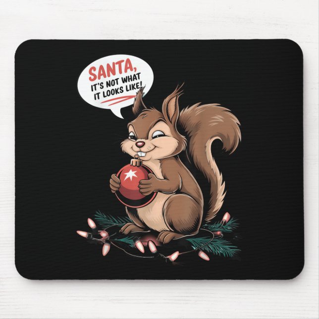 Alfombrilla De Ratón Navidades Squirrel Luces Mpy Squirrel Xmas Orname (Frente)