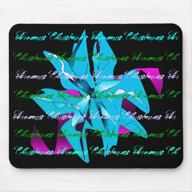 Alfombrilla De Ratón Navidades Sueñan Con Poinsettia Azul Claro I (Frente)