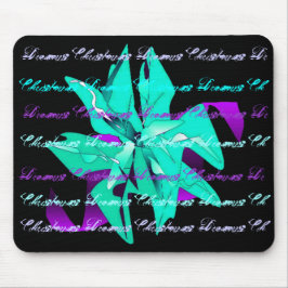 Alfombrilla De Ratón Navidades Sueñan Con Poinsettia Azul Claro III