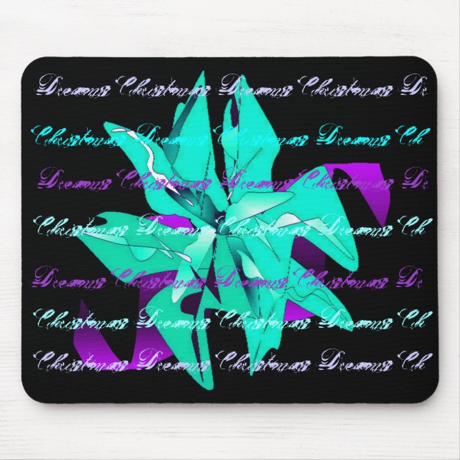 Alfombrilla De Ratón Navidades Sueñan Con Poinsettia Azul Claro III (Frente)