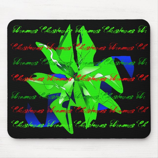 Alfombrilla De Ratón Navidades Sueños En La Brillante Poinsettia Verde  (Frente)