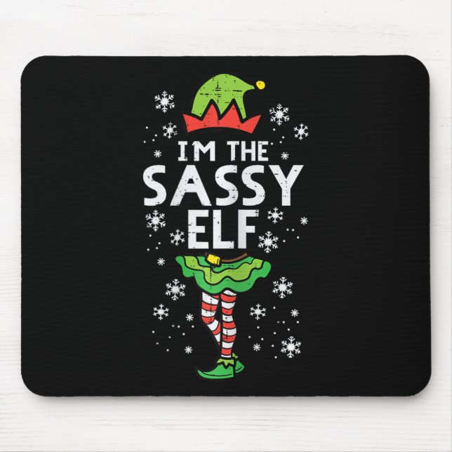 Alfombrilla De Ratón Navidades Sy Elf Xmas Familia Chicas Matanza Niños (Frente)