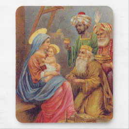 Alfombrilla De Ratón Navidades Vintage Natividad Jesús Ilustracion