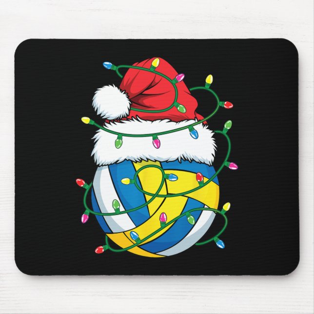 Alfombrilla De Ratón Navidades Voleibol Santa Hat Chicas Xmas Lig (Frente)