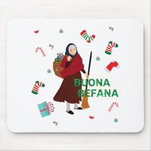 Alfombrilla De Ratón navidades Witch buona Befana